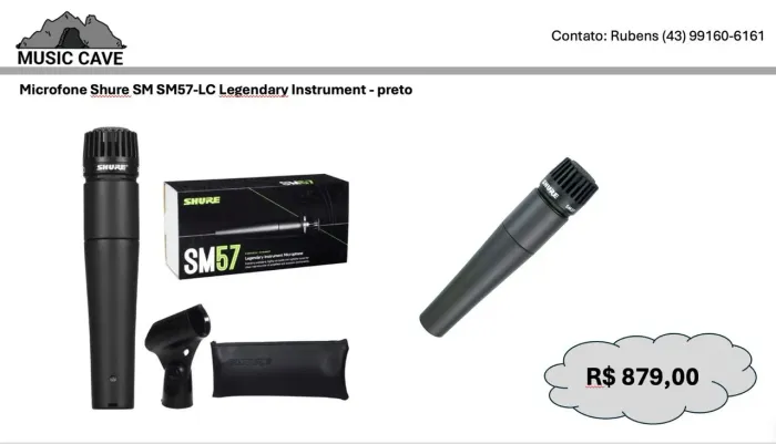 Microfone Shure SM SM57-LC