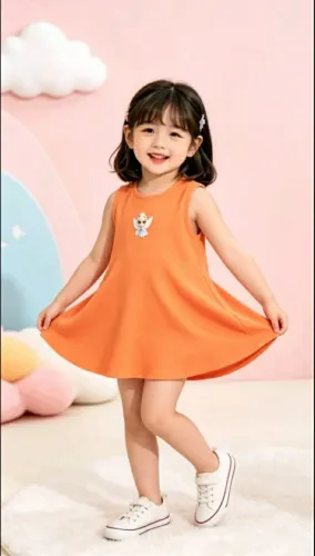KIT COM 3 VESTIDOS TRAPÉZIO CANELADO BEBÊ / INFANTIL