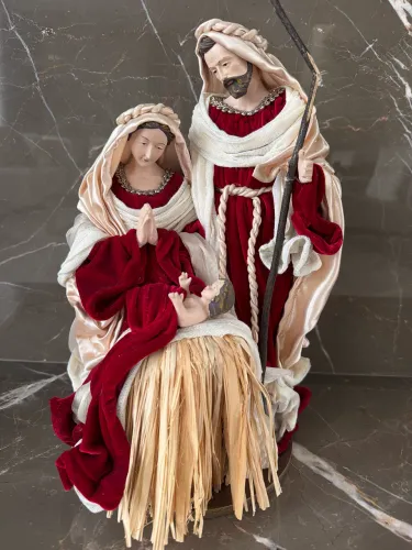 Presépio Sagrada Família Imagem Resina 35 Cm Decoração Natal