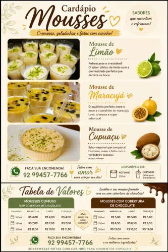 Mousses e sobremesas 