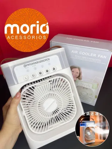 Ventilador Umidificador Portátil Com Led Reservatório de Agua e Difusor de Essências