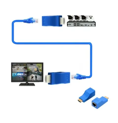ADAPTADOR HDMI VIA CABO DE REDE 30M MHD-1103 TOMATE