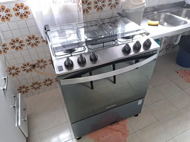 Impecavel! Fogão Brastemp 5 Bocas Cor Inox com Turbo Chama - BFS5GDR