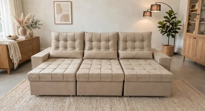 Sofá Retrátil Reclinavel tamanho 2,90cm