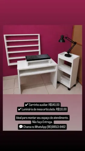 Vendo carrinho auxiliar e luminária