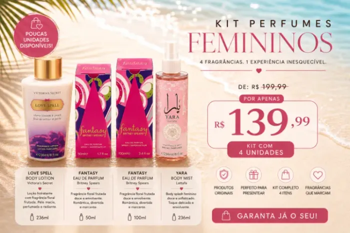 ? KIT 4 PRODUTOS PERFUMES FEMININOS ?