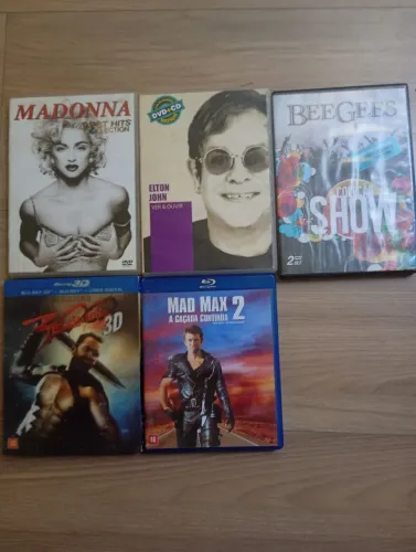 DVDs original, MADONNA ,ELTON JHON, BEE GEES, E OUTROS 50 CADA UM.