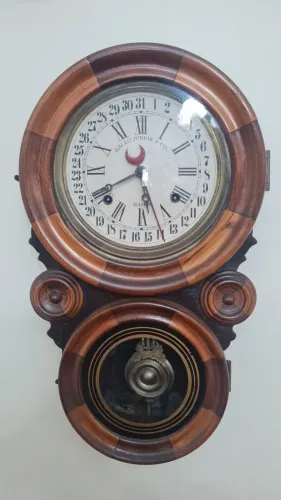 Relógio de Parede Antigo Ansonia (c.1900) - Funcionando - Peça de Coleção