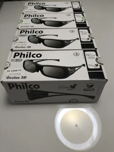 Óculos 3D Ativo Philco PI 1506/12 Recarregável - Novos na Caixa