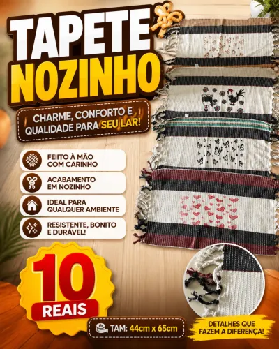 TAPETE NOZINHO TAM: 44cm x 65cm