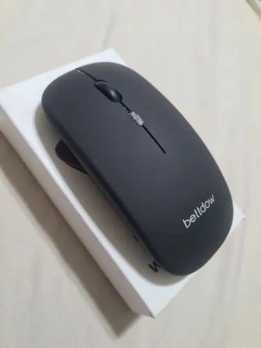 Mouse Sem Fio Bettdow Recarregável WiFi Bluetooth Preto 1600 DPI