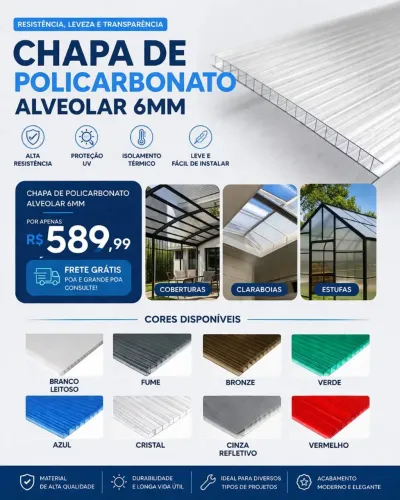 Chapa policarbonato alveolar