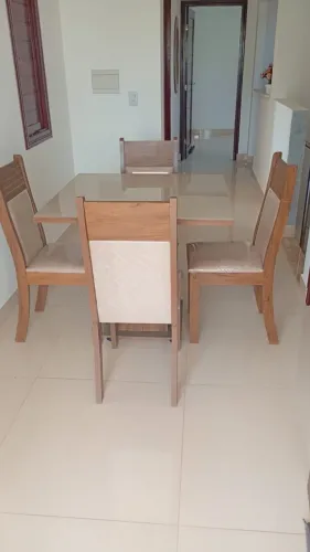 Mesa 4 cadeiras vidro