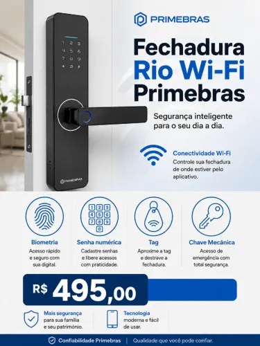 Fechadura Digital Rio Wi-Fi