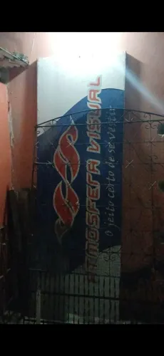 Placa de loja lona e estrurura