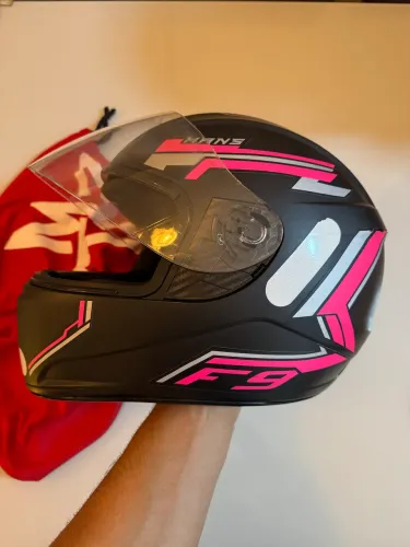 Capacete 58 Preto fosco rosa FLY F9