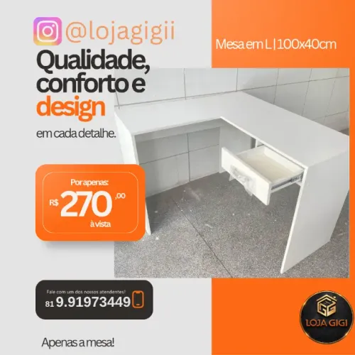 Mesa em formato L