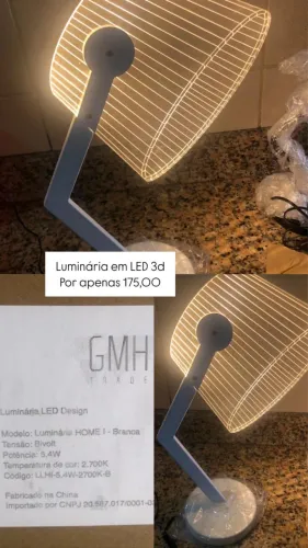 Luminária LED 3D
