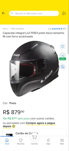 Capacete LS2 Rapid preto fosco