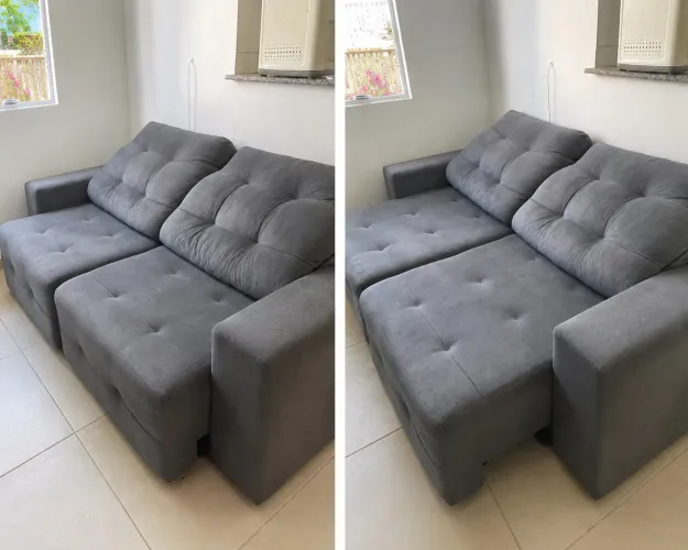 SOFÁ RETRÁTIL E RECLINÁVEL CINZA