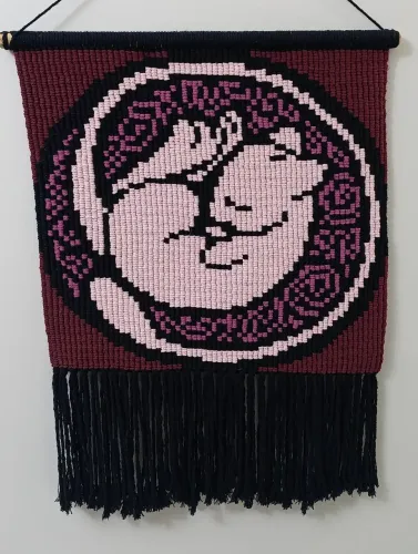 Pixel macramé Mew pokémon 23,5cm x 33,5cm