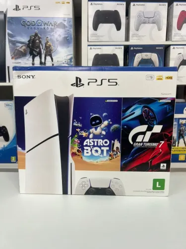 Ps5 Slim novo versao com leitor de discos 1 controle 2 jogos da foto  - 3.999,00 no dinhei