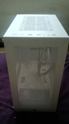 Gabinete pc gamer branco micro-Atx / tampa lateral de vidro