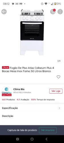 Fogão colisseum