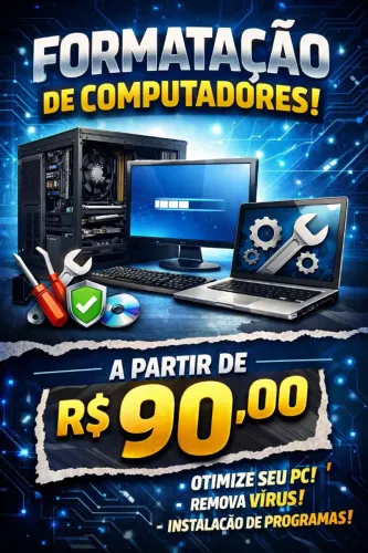 FORMATAÇÃO DE COMPUTADORES E NOTEBOOKS
