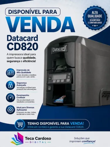 Impressora de crachá cd820 duplex color ou Black