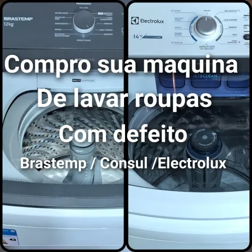 Maquina de lavar roupas com defeito