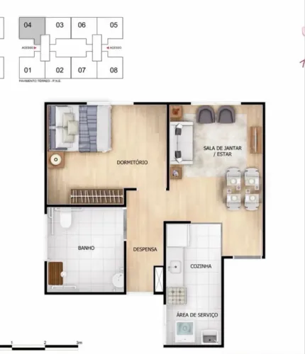 Apartamento 1 Quarto * Grande Oportunidade*