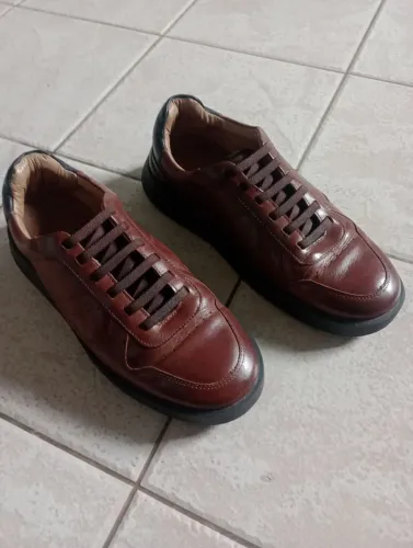 Sapatênis / Tênis Casual Masculino em Couro Marrom - Seminovo (Pouquíssimo Uso)