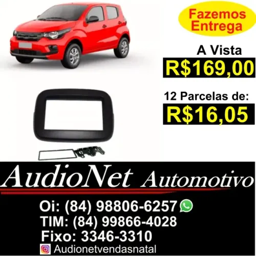Moldura Painel Fiat Mobi 2 Din 7 Polegadas Preta Multimidia Mp5 2 Din Tela