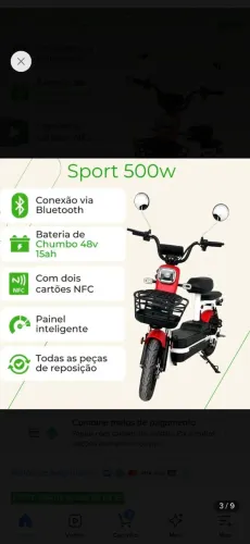 Bicicleta Elétrica Ecobikes Sport 500w 48v Aro 14 Scooter