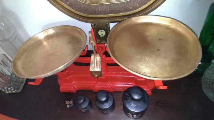 Balança antiga dois pratos restaurada!