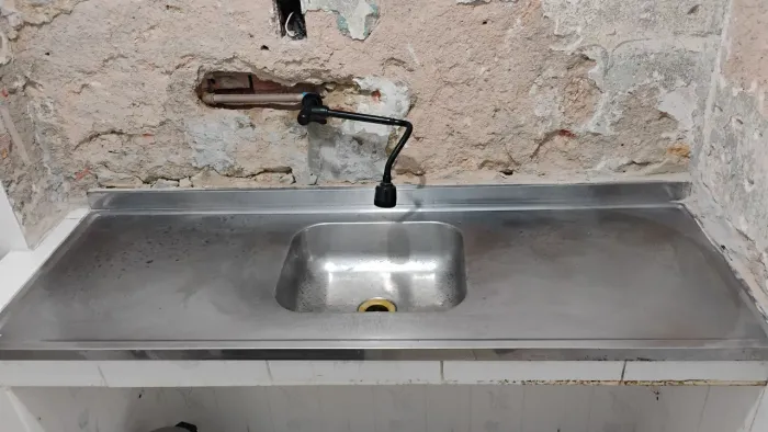 Pia de cozinha em alumínio 1.50 x 054