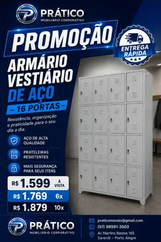Armário para vestiário 16 portas