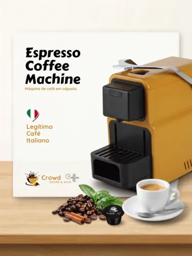 Máquina de Café Espresso em Cápsula - Crowd Coffee (Amarela)