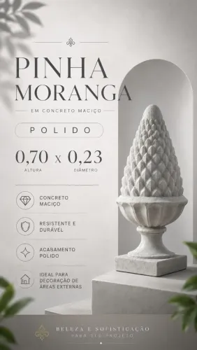 PINHA MORANGA EM CONCRETO MACIÇO POLIDO 0,70X0,23