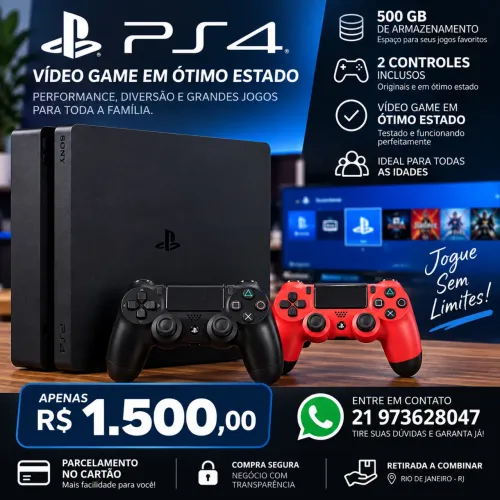 PlayStation 4 - 2 controles 500Gigas