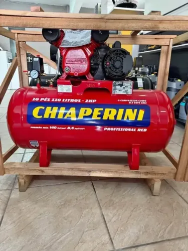 Compressor Chiaperini 110 Litros 2HP 10 Pés 140 Psi - Loja/Novo