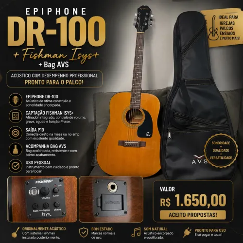 Violão Epihone com captação fishman