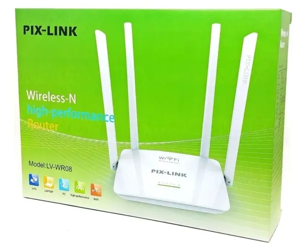 Roteador wireless 4 antenas pix link wr08q
