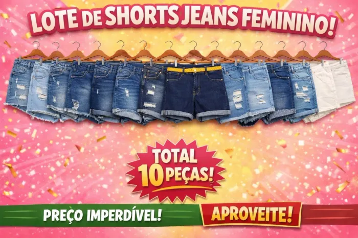 Lote de Shorts Jeans Femininos
