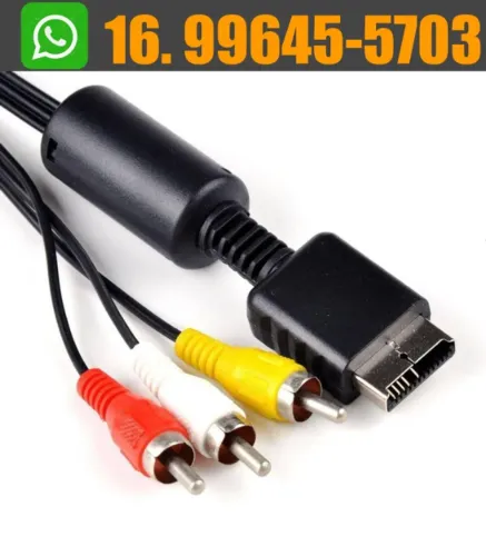Cabo AV/RCA Para Playstation PS1, PS2 e PS3