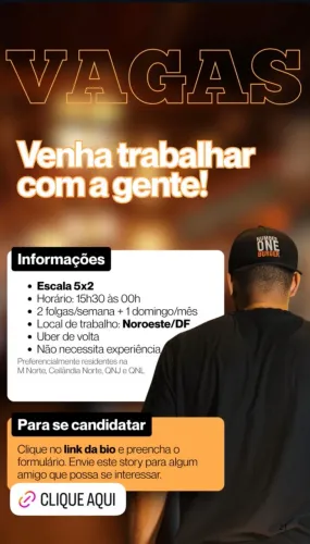 Vaga para atendimento ou cozinha