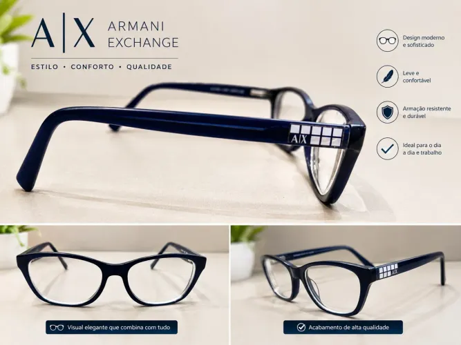 Armação de Óculos Armani AX  - Azul Marinho