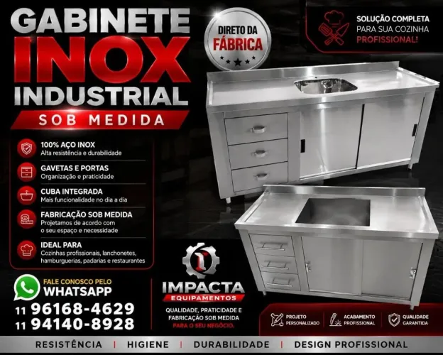 Direto da fábrica sob medida- gabinete inox industrial