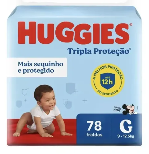Fralda Huggies Tripla Proteção G 78 Un